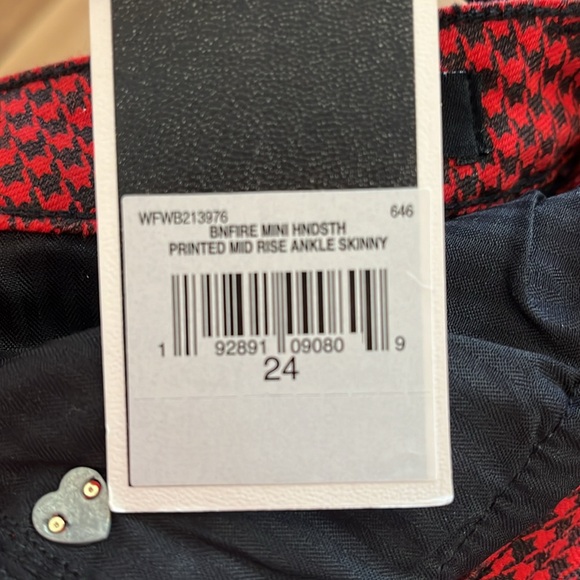Juicy Couture red/black herringbone skinny jeans very “Oi!”/Tank Girl size 24 - Picture 7 of 7
